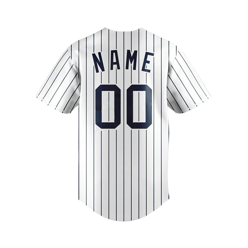 Wholesale Yarn Dye Stripe Baseball Jersey Custom Size Sportswear