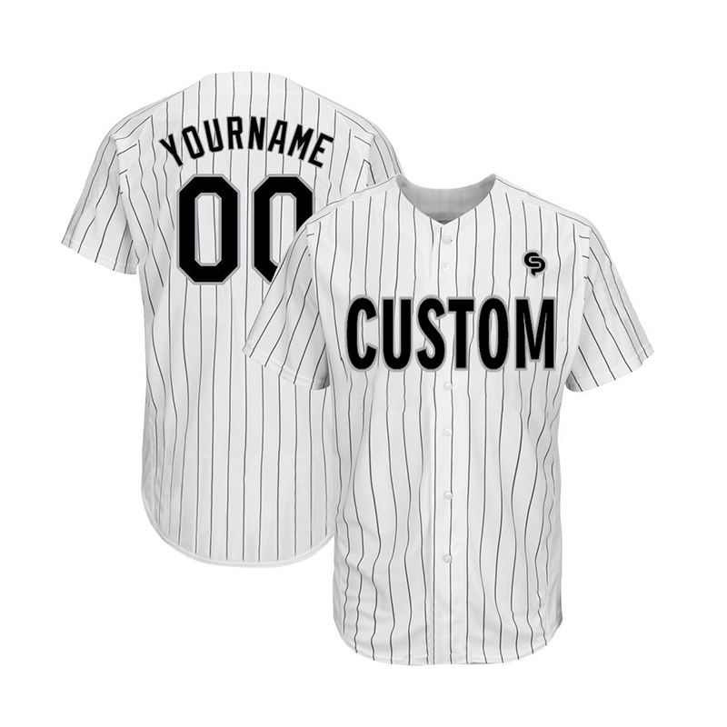 Wholesale Yarn Dye Stripe Baseball Jersey Custom Size Sportswear