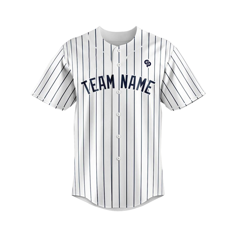 Wholesale Yarn Dye Stripe Baseball Jersey Custom Size Sportswear