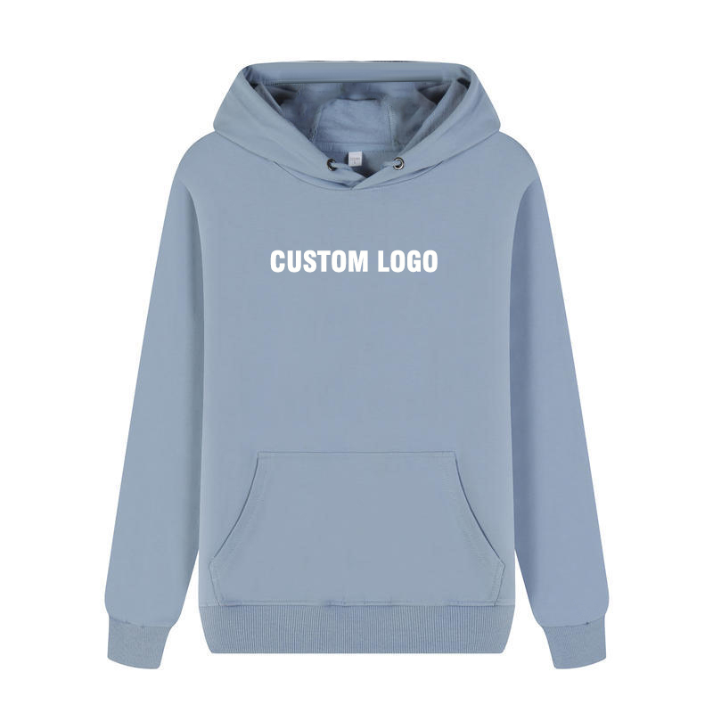 Wholesale Men Custom Logo Printing Embroidery Hoodies Warm Oversize Pullover